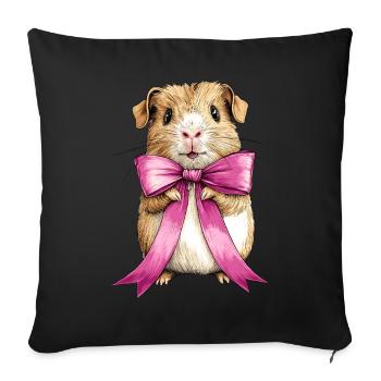 Coquette Bow Guinea Pig Cute Pet Mom Mothers - Sofa pillowcase 17,3'' x 17,3'' (45 x 45 cm) - black - Front