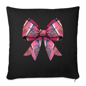 Coquette Bow Tuba Girl Pattern Tubist Mom - Sofa pillowcase 17,3'' x 17,3'' (45 x 45 cm) - black - Front