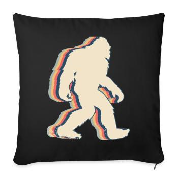 Bigfoot Sasquatch Yeti Retro Line Art - Sofa pillowcase 17,3'' x 17,3'' (45 x 45 cm) - black - Front