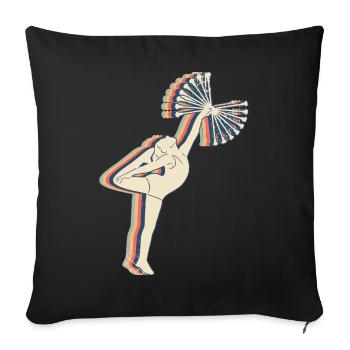 Staffelstab drehender Wirbler Retro Line Art - Sofakissenbezug 45 x 45 cm - Schwarz - Vorne