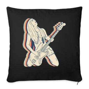 Bassist Bassist Guitarist Guitar Retro - Sofa pillowcase 17,3'' x 17,3'' (45 x 45 cm) - black - Front