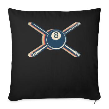 Billard Pool Queue Spieler Team Retro Line Art - Sofakissenbezug 45 x 45 cm - Schwarz - Vorne