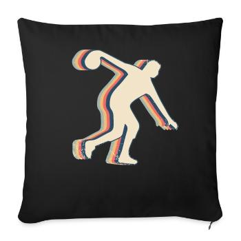 Bowling Bowler Team Trainer Trainerin Retro Line - Sofa pillowcase 17,3'' x 17,3'' (45 x 45 cm) - black - Front