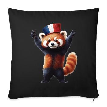 Roter Panda - Sofakissenbezug 45 x 45 cm - Schwarz - Vorne