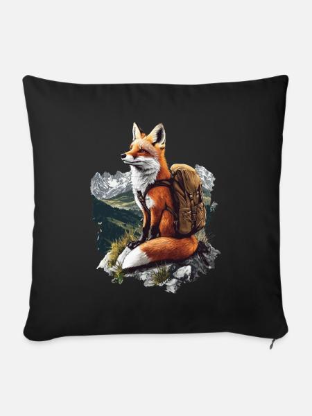 Fuchs - Sofakissenbezug 45 x 45 cm - Schwarz
