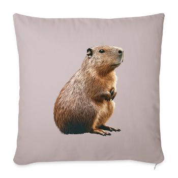 Wasserschwein - Sofakissenbezug 45 x 45 cm - helles Taupe - Vorne
