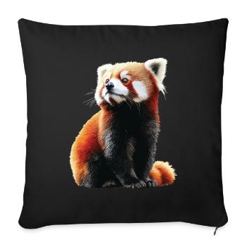 Roter Panda - Sofakissenbezug 45 x 45 cm - Schwarz - Vorne