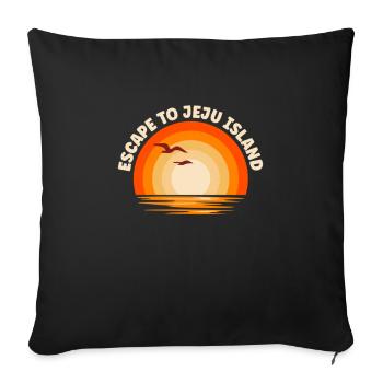 I'm fleeing to Jeju Island - Sofa pillowcase 17,3'' x 17,3'' (45 x 45 cm) - black - Front
