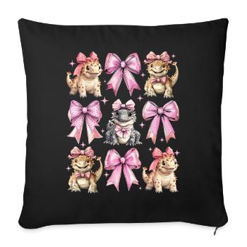 Coquette Bogen Ankylosaurus Dinosaurier Mädchen - Sofakissenbezug 45 x 45 cm - Schwarz - Vorne