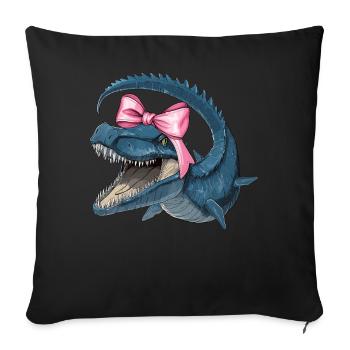 Coquette Bogen Mosasaurus Dinosaurier Mädchen Mama - Sofakissenbezug 45 x 45 cm - Schwarz - Vorne