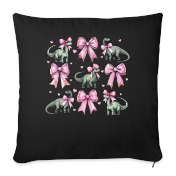 Coquette Bogen Brontosaurus Dinosaurier Mädchen - Sofakissenbezug 45 x 45 cm - Schwarz - Vorne