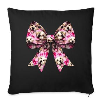Coquette Bow Labrador Dog Pattern Mom - Sofa pillowcase 17,3'' x 17,3'' (45 x 45 cm) - black - Front