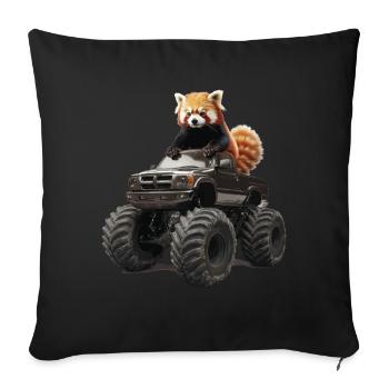 Roter Panda - Sofakissenbezug 45 x 45 cm - Schwarz - Vorne