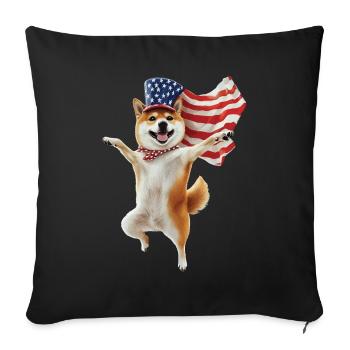 Shiba Inu - Sofakissenbezug 45 x 45 cm - Schwarz - Vorne