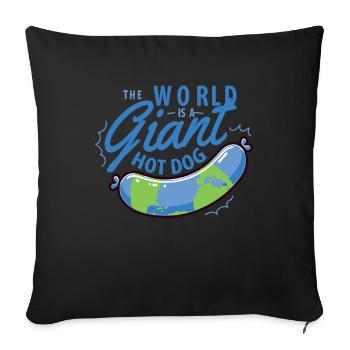 Le monde est un hot-dog géant - Housse de coussin décorative 45 x 45 cm - noir - Devant