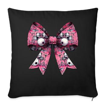 Coquette Bow Drum Girl Motif Drummer Maman - Housse de coussin décorative 45 x 45 cm - noir - Devant