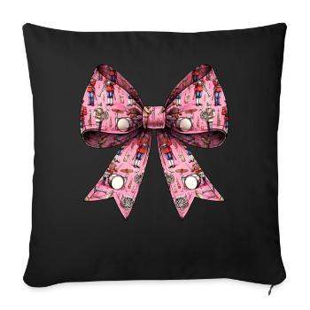 Coquette arc fanfare motif musicien - Housse de coussin décorative 45 x 45 cm - noir - Devant