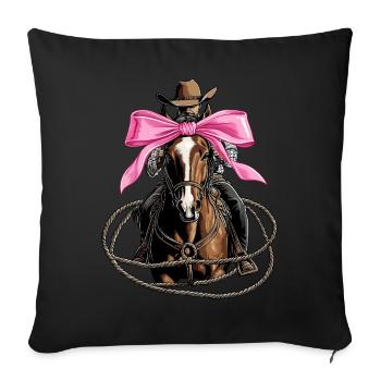 Coquette Bow Rodeo Barrel Racer Barrel Racing Mom - Sofa pillowcase 17,3'' x 17,3'' (45 x 45 cm) - black - Front