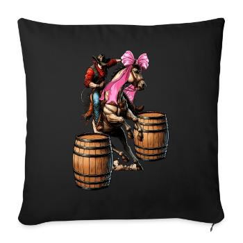 Coquette Bow Barrel Racer Barrel Racing Rodeo Mom - Sofa pillowcase 17,3'' x 17,3'' (45 x 45 cm) - black - Front
