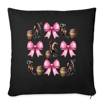 Coquette Bow Barrel Racer Barrel Racing Rodeo Mom - Sofa pillowcase 17,3'' x 17,3'' (45 x 45 cm) - black - Front