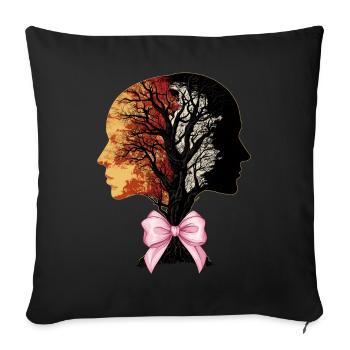 Coquette Bow Genealogy DNA Tree - Sofa pillowcase 17,3'' x 17,3'' (45 x 45 cm) - black - Front