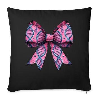 Coquette Bow Généalogie Motif ADN - Housse de coussin décorative 45 x 45 cm - noir - Devant