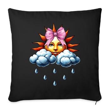 Coquette Arc Météorologie Soleil Nuages - Housse de coussin décorative 45 x 45 cm - noir - Devant