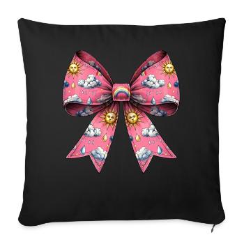 Coquette Arc Météorologie Soleil Nuages - Housse de coussin décorative 45 x 45 cm - noir - Devant