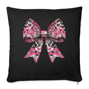 Coquette Bow Ringer Wrestling Pattern Mom - Sofa pillowcase 17,3'' x 17,3'' (45 x 45 cm) - black - Front