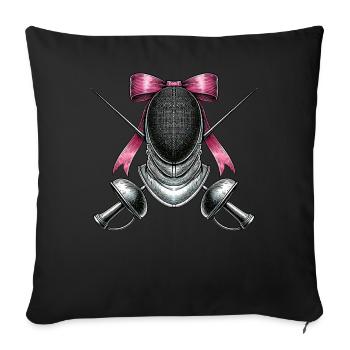 Coquette Bogen Fechten Fechter Mom Mütter Tag - Sofakissenbezug 45 x 45 cm - Schwarz - Vorne