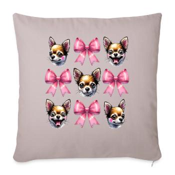 Coquette Bow Chihuahua Dog Mom Mothers Day - Sofa pillowcase 17,3'' x 17,3'' (45 x 45 cm) - light taupe - Front