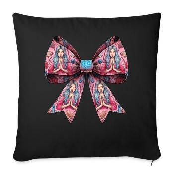 Coquette Bow Reiki Healer Healing Pattern Mom - Sofa pillowcase 17,3'' x 17,3'' (45 x 45 cm) - black - Front