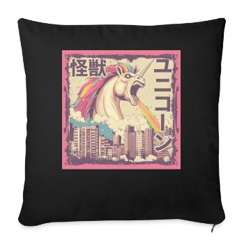 Kaiju Unicorn Japanese Monster Rainbow - Sofa pillowcase 17,3'' x 17,3'' (45 x 45 cm) - black - Front