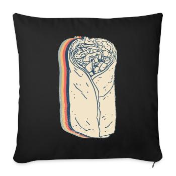 Burritos Mexican Food Retro Line Art - Sofa pillowcase 17,3'' x 17,3'' (45 x 45 cm) - black - Front