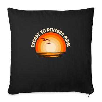 I'm fleeing to Riviera Maya - Sofa pillowcase 17,3'' x 17,3'' (45 x 45 cm) - black - Front