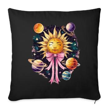 Arc coquet Système solaire Planètes solaires - Housse de coussin décorative 45 x 45 cm - noir - Devant
