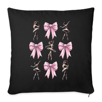 Kokette Schleife Ballerina Tanz Ballett Tänzerin - Sofakissenbezug 45 x 45 cm - Schwarz - Vorne