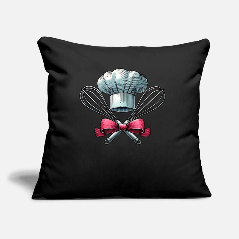 Coquette Bow Baking Chef Hat Whisk Sofa pillowcase 17,3'' x 17,3'' (45 x 45 cm)
