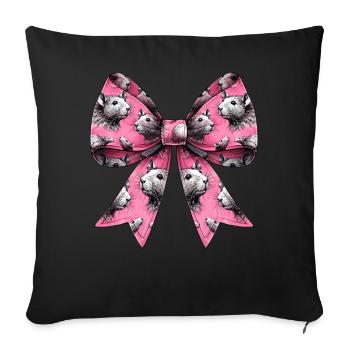 Coquette Bow Rat Mouse Pattern Mom Mothers Day - Sofa pillowcase 17,3'' x 17,3'' (45 x 45 cm) - black - Front