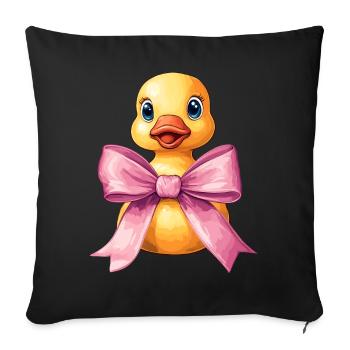 Coquette Bow Rubber Ducky Ducky Mom Mothers Day - Sofa pillowcase 17,3'' x 17,3'' (45 x 45 cm) - black - Front