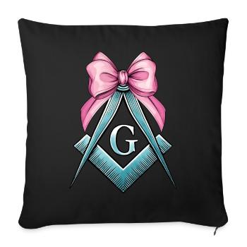 Coquette Bow Square Compass Masonry Mom - Sofa pillowcase 17,3'' x 17,3'' (45 x 45 cm) - black - Front
