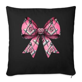 Coquettish Bow Masonic Symbols Freemasonry Mom - Sofa pillowcase 17,3'' x 17,3'' (45 x 45 cm) - black - Front
