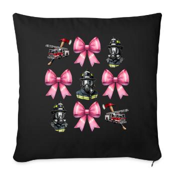 Coquette Bow Pompier Pompier - Housse de coussin décorative 45 x 45 cm - noir - Devant