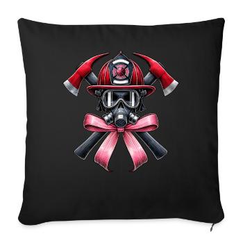 Coquette Bow Pompier Maman Pompier - Housse de coussin décorative 45 x 45 cm - noir - Devant