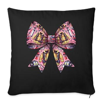 Coquette Bow Lutte contre l’incendie Équipement de lutte contre l’incendie - Housse de coussin décorative 45 x 45 cm - noir - Devant