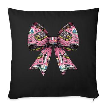 Coquette Bow EMT Emergency Medical Technician - Sofa pillowcase 17,3'' x 17,3'' (45 x 45 cm) - black - Front