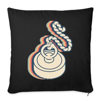 Magnet Fishing Magnet Fisherman Retro Line Art - Sofa pillowcase 17,3'' x 17,3'' (45 x 45 cm) - black - Front
