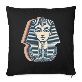 Pharaoh King Does Egyptian Retro Line Art - Sofa pillowcase 17,3'' x 17,3'' (45 x 45 cm) - black - Front