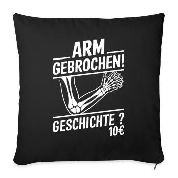 Histoire de bras cassé 10€ - Housse de coussin décorative 45 x 45 cm - noir - Devant