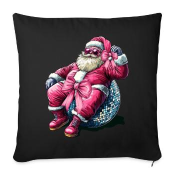 Noeud Coquet Père Noël - Housse de coussin décorative 45 x 45 cm - noir - Devant